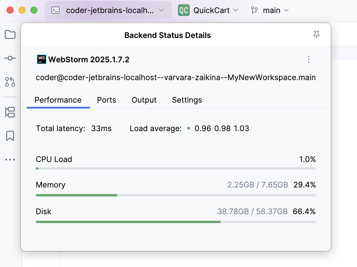 Backend Status Details