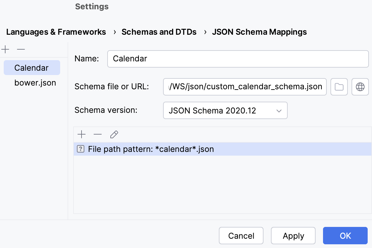 Specify file pattern Specify file pattern