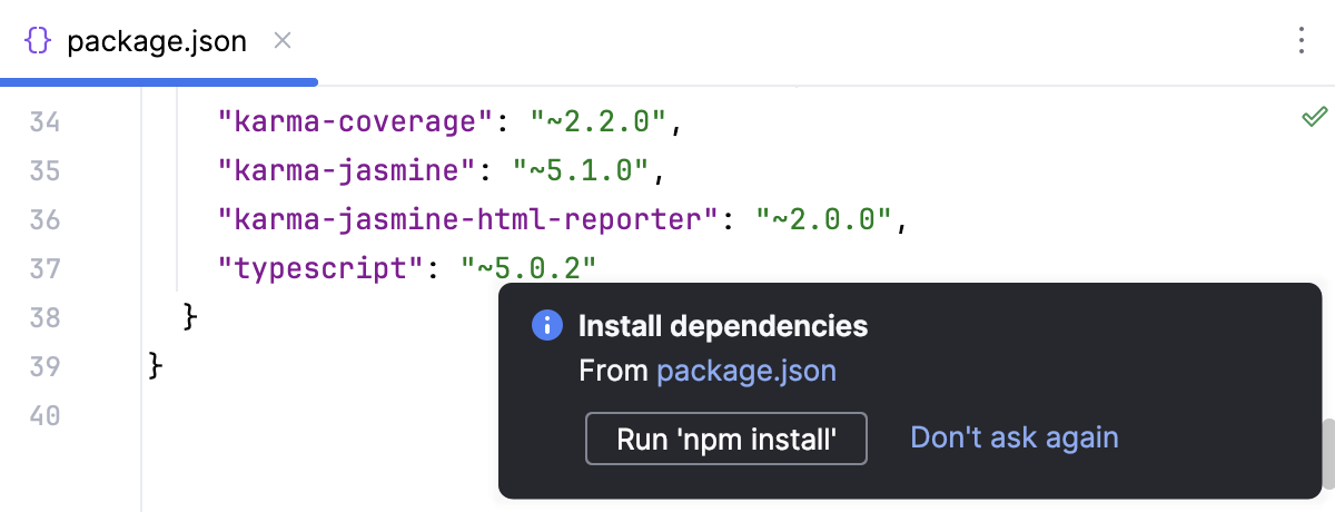 Open an application and download the dependencies Open an application and download the dependencies