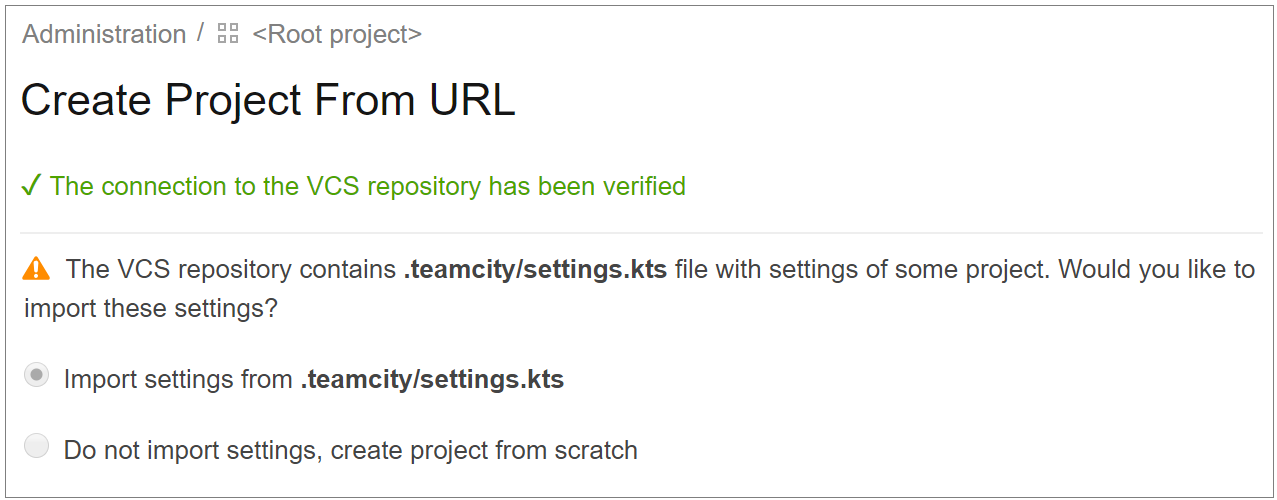 Importing Kotlin settings when creating a project from URL Importing Kotlin settings when creating a project from URL