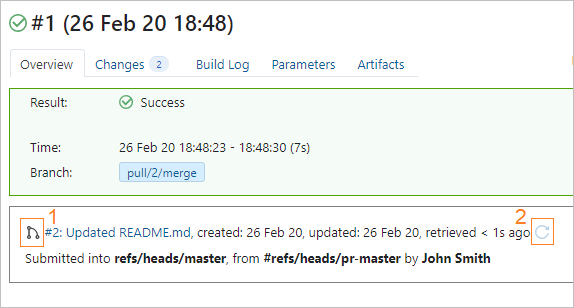 Pull Request information in Build Overview Pull Request information in Build Overview
