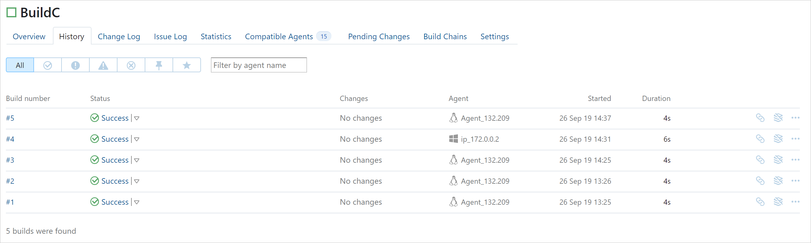 Build history Build history