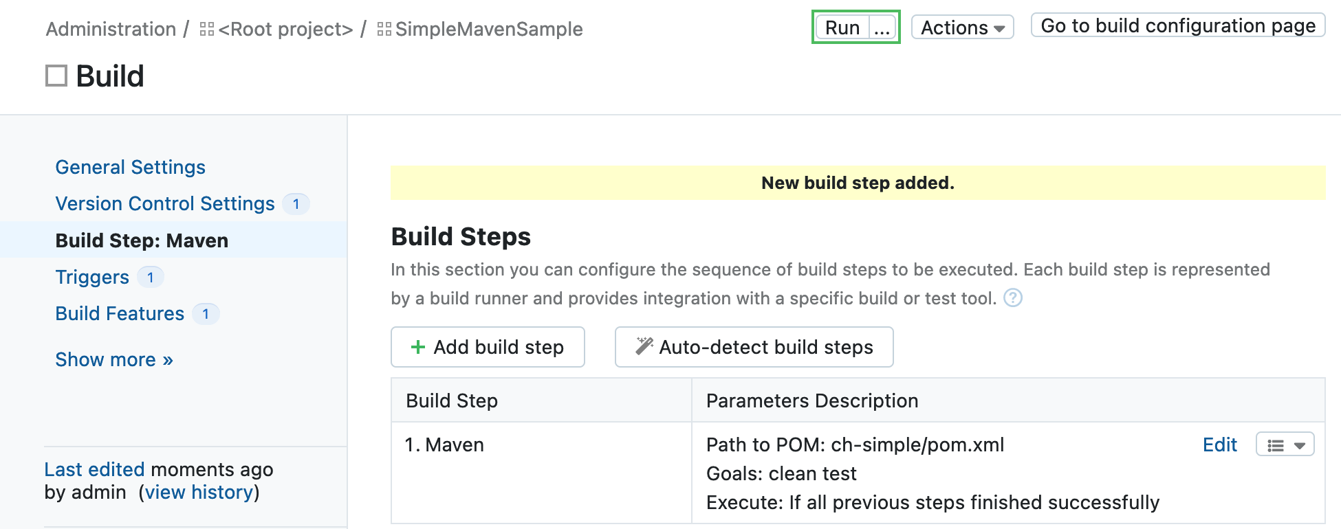 Run a build Run a build