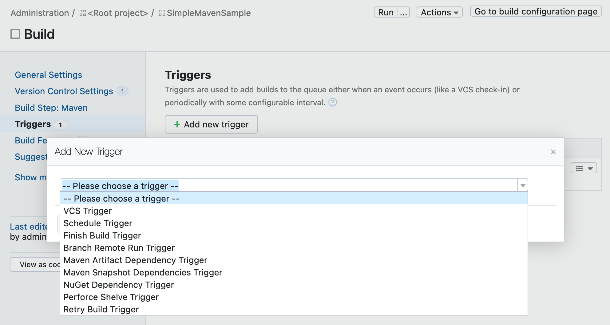 Add a trigger Add a trigger