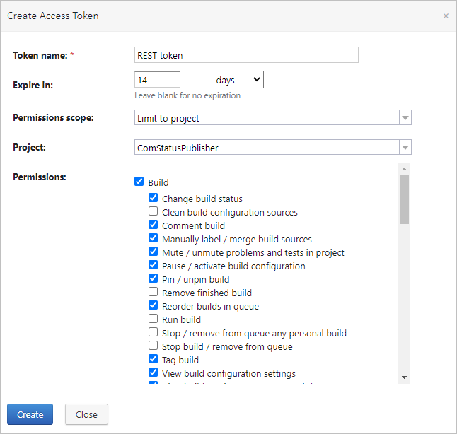 Create an access token Create an access token