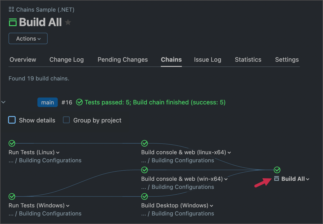 Composite configuration icon in chains Composite configuration icon in chains