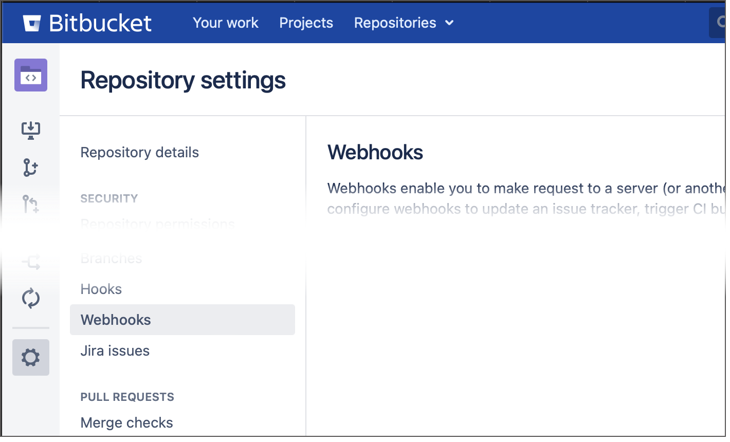 在 BB 服务器和数据中心中创建 webhooks