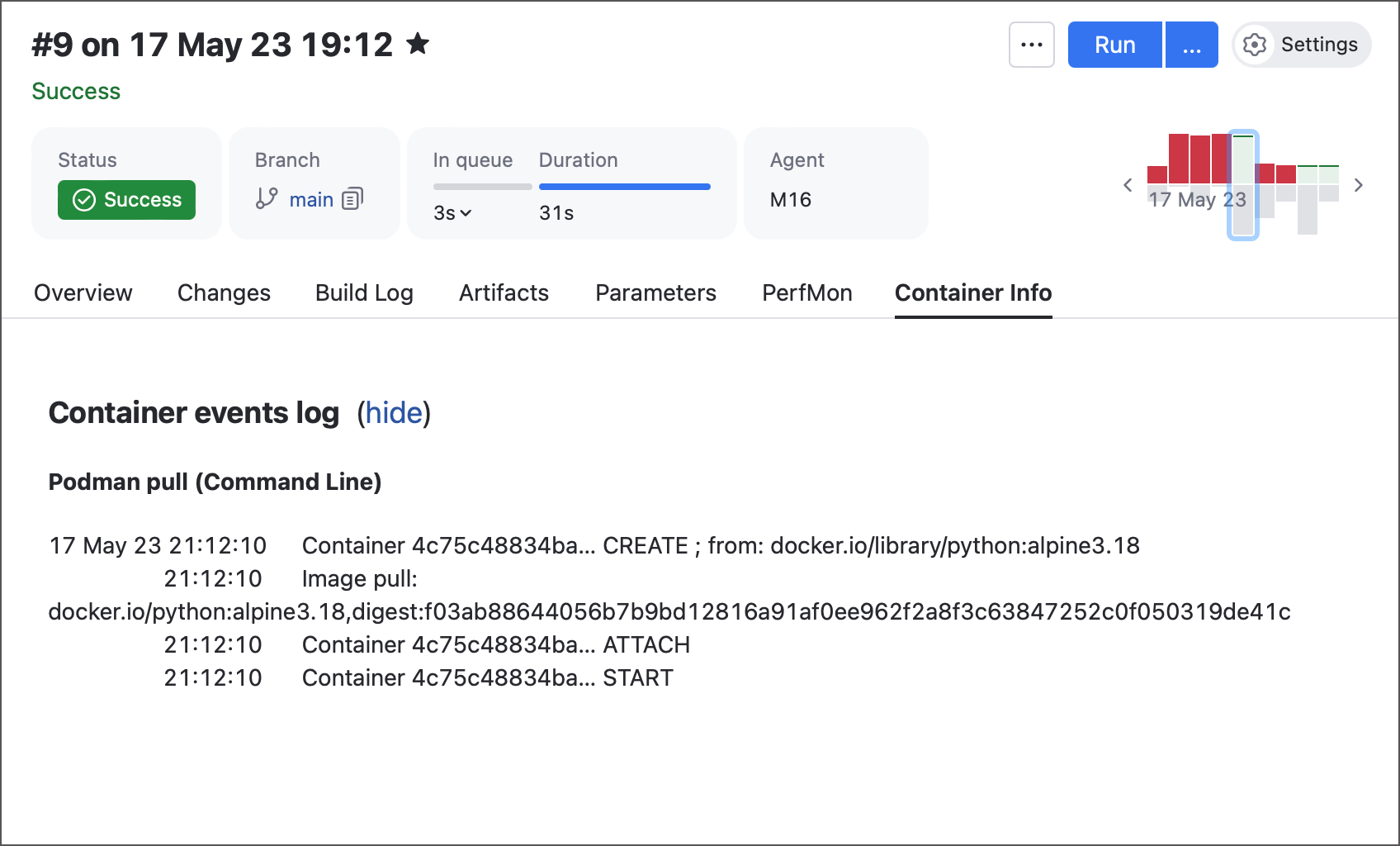 容器信息"选项卡