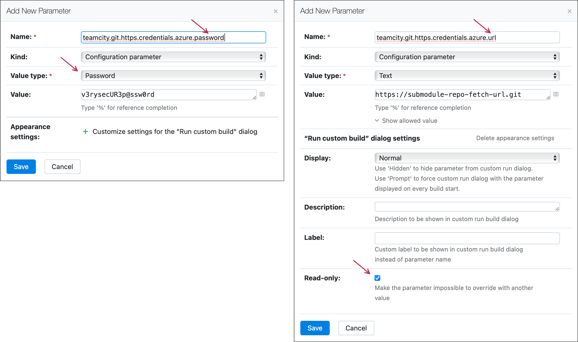 秘密类型和只读属性