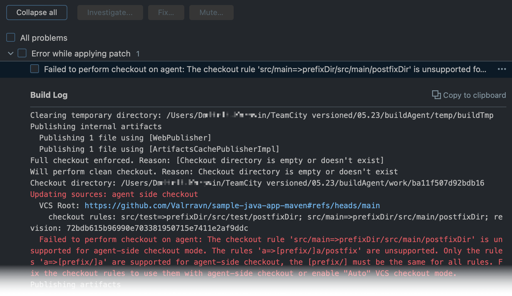 签出目录路径错误