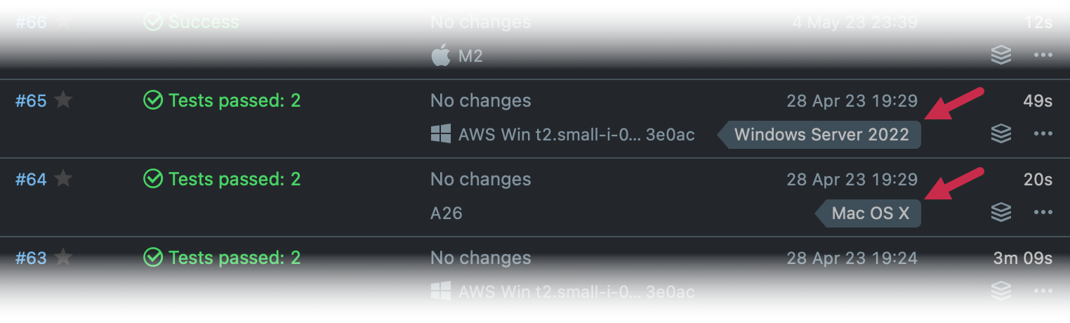 使用操作系统名称标记构建