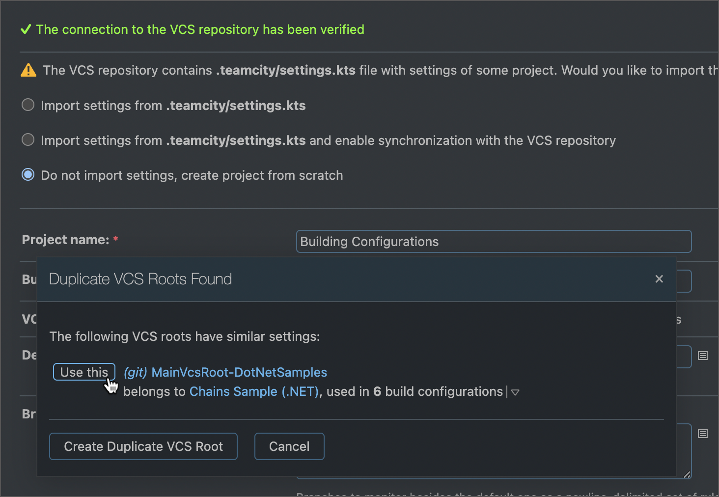 在项目之间共享 VCS 根目录 在项目之间共享 VCS 根目录
