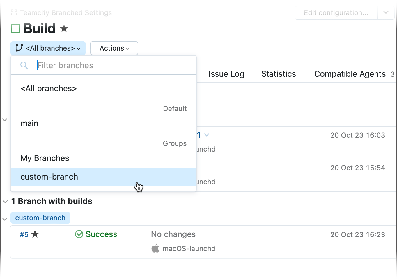 触发自定义分支构建 触发自定义分支构建