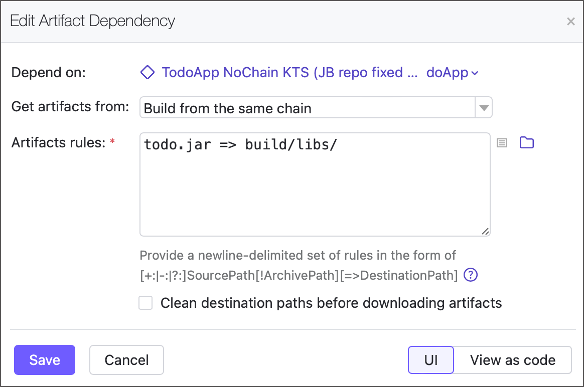 Simple build chain in TeamCity