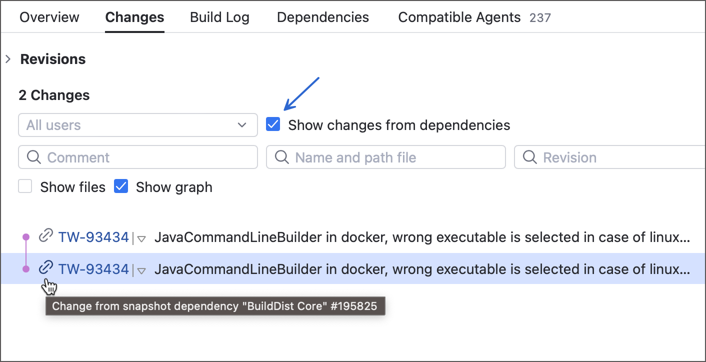 Changes from dependencies