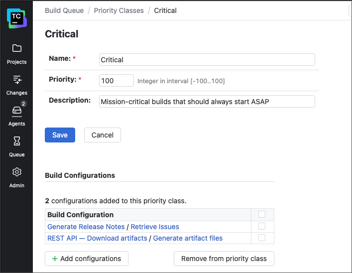 Configure custom priority class Configure custom priority class