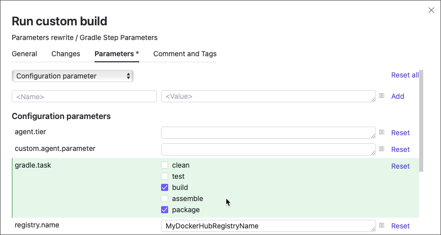 Check build parameter values Check build parameter values