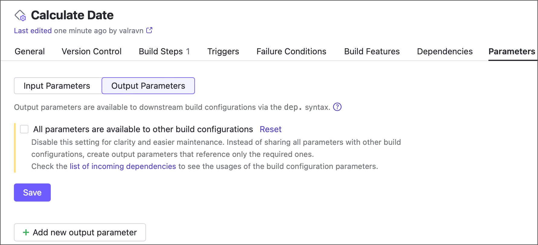 Expose all output parameters Expose all output parameters