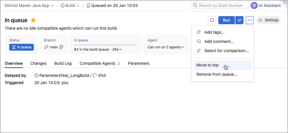 Move to top action Move to top action