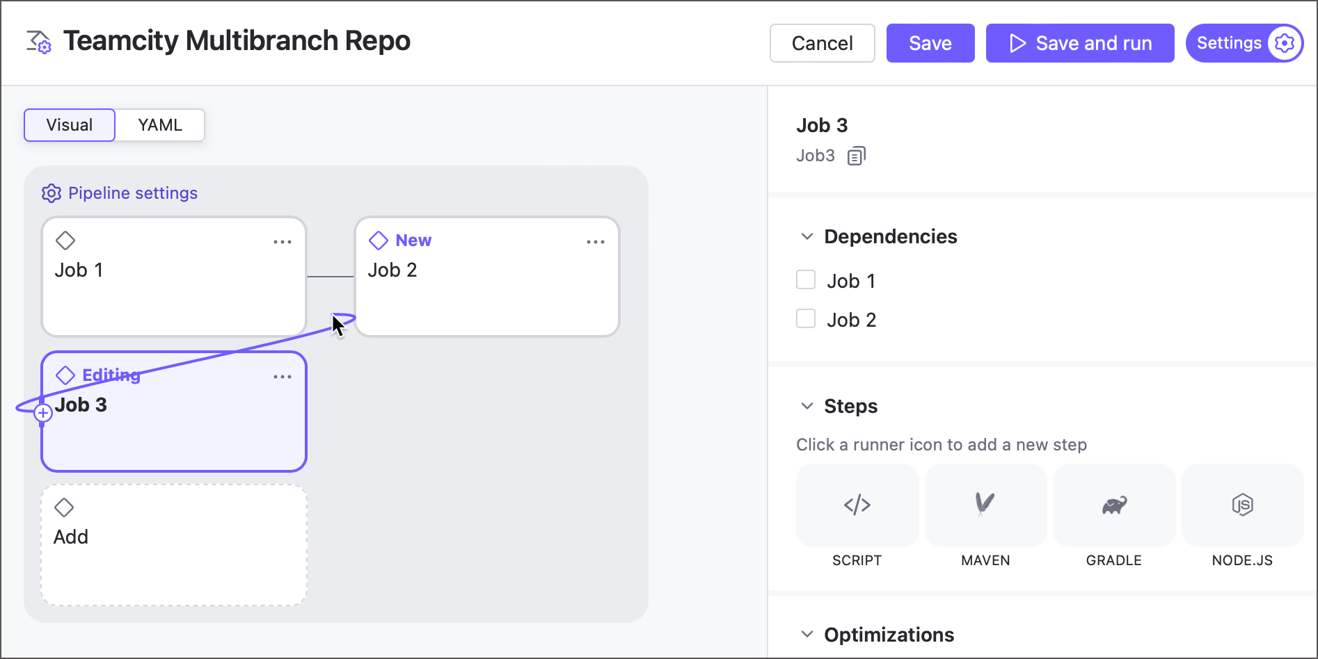 Create job dependencies