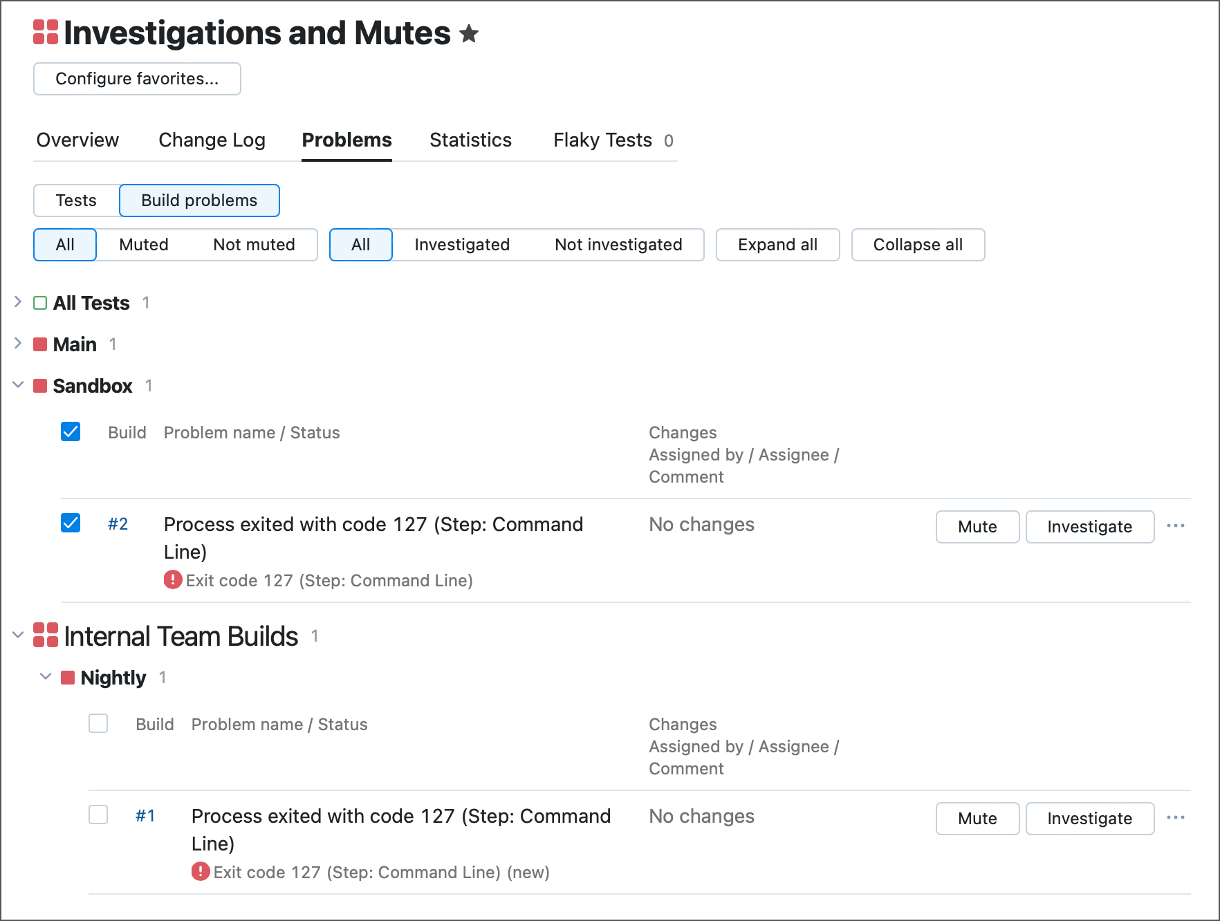 Problems tab Problems tab