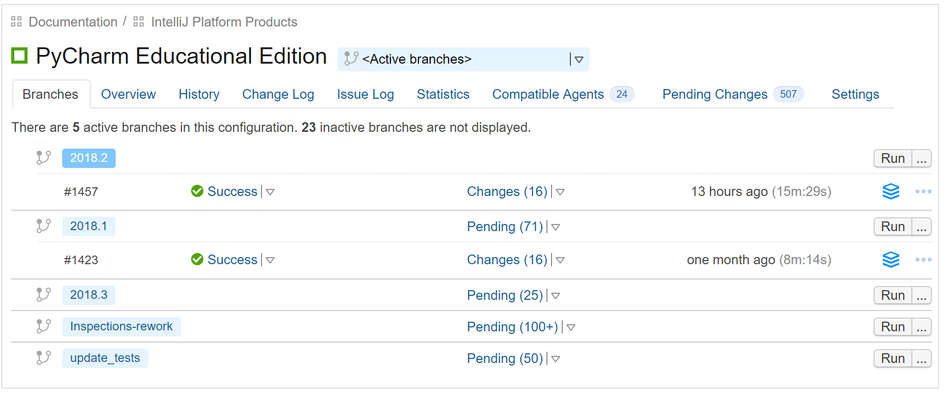 Builds from branches Builds from branches