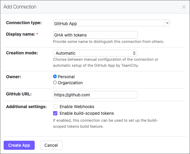GitHub Manifest App Button
