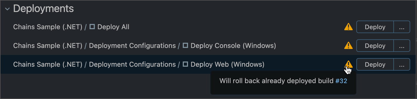 Rollback deployment Rollback deployment