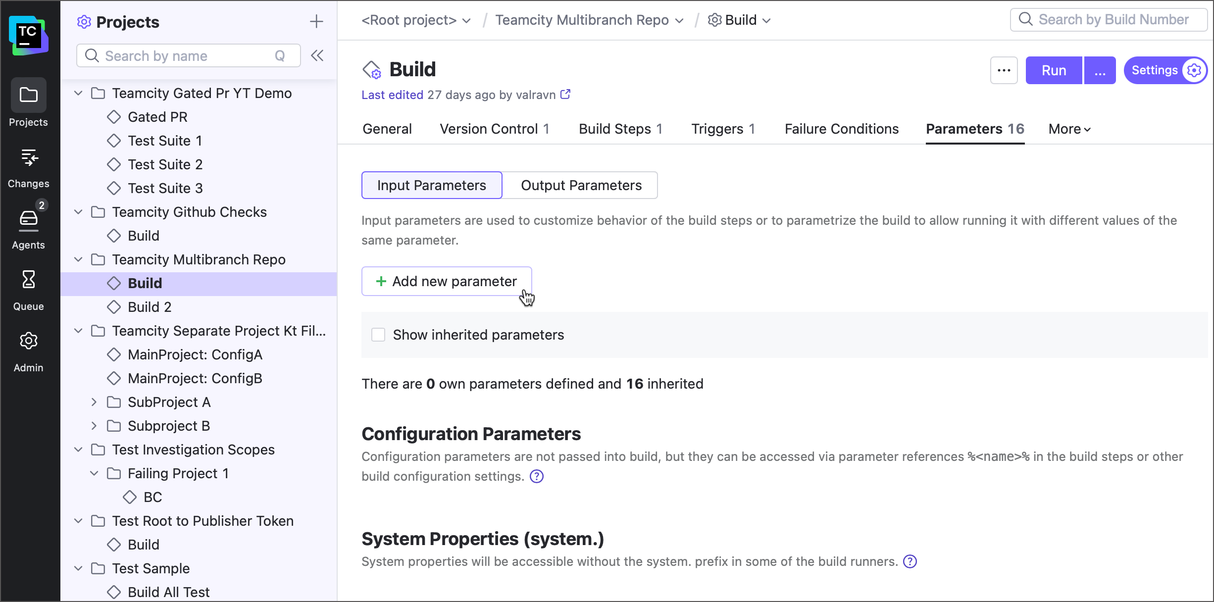 Create New Parameter Create New Parameter