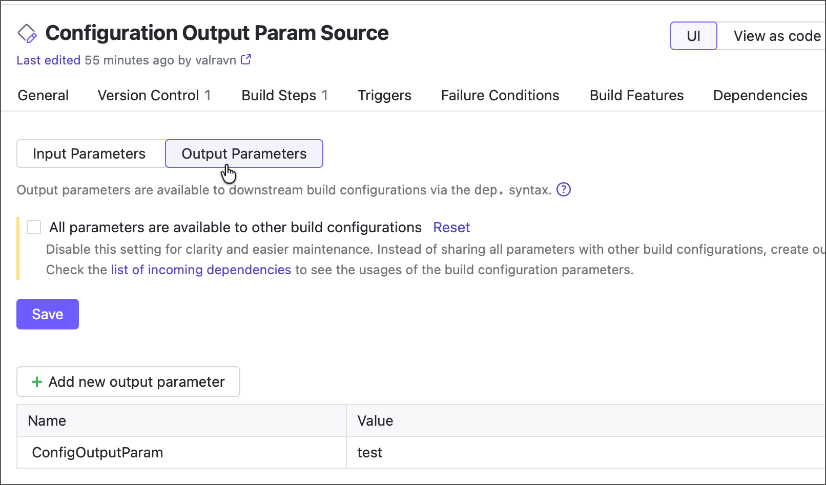 Inputs and outputs in configurations Inputs and outputs in configurations
