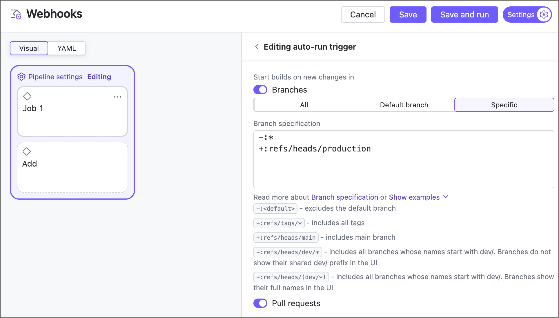 pipelines auto-run trigger