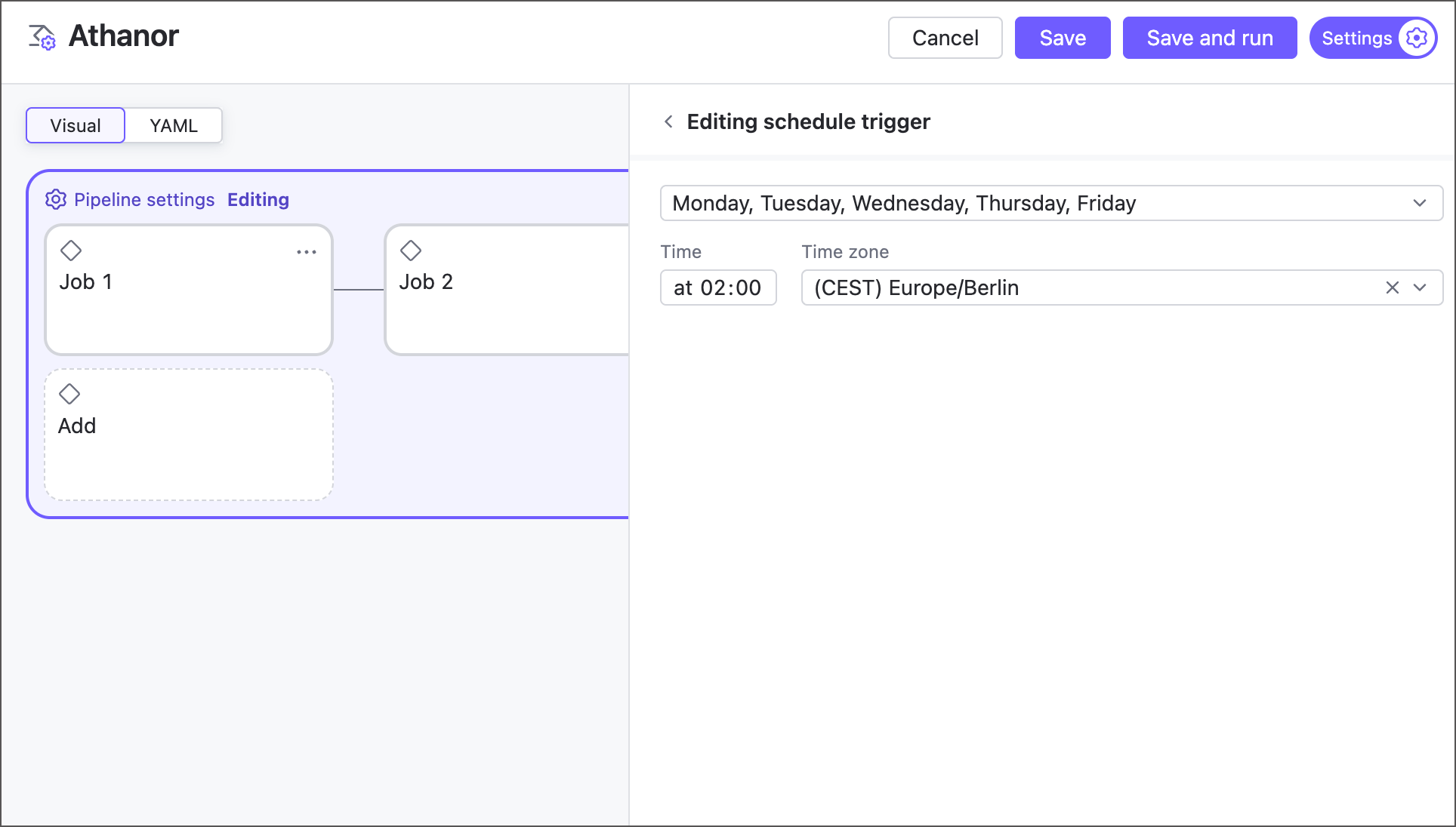 pipelines schedule trigger
