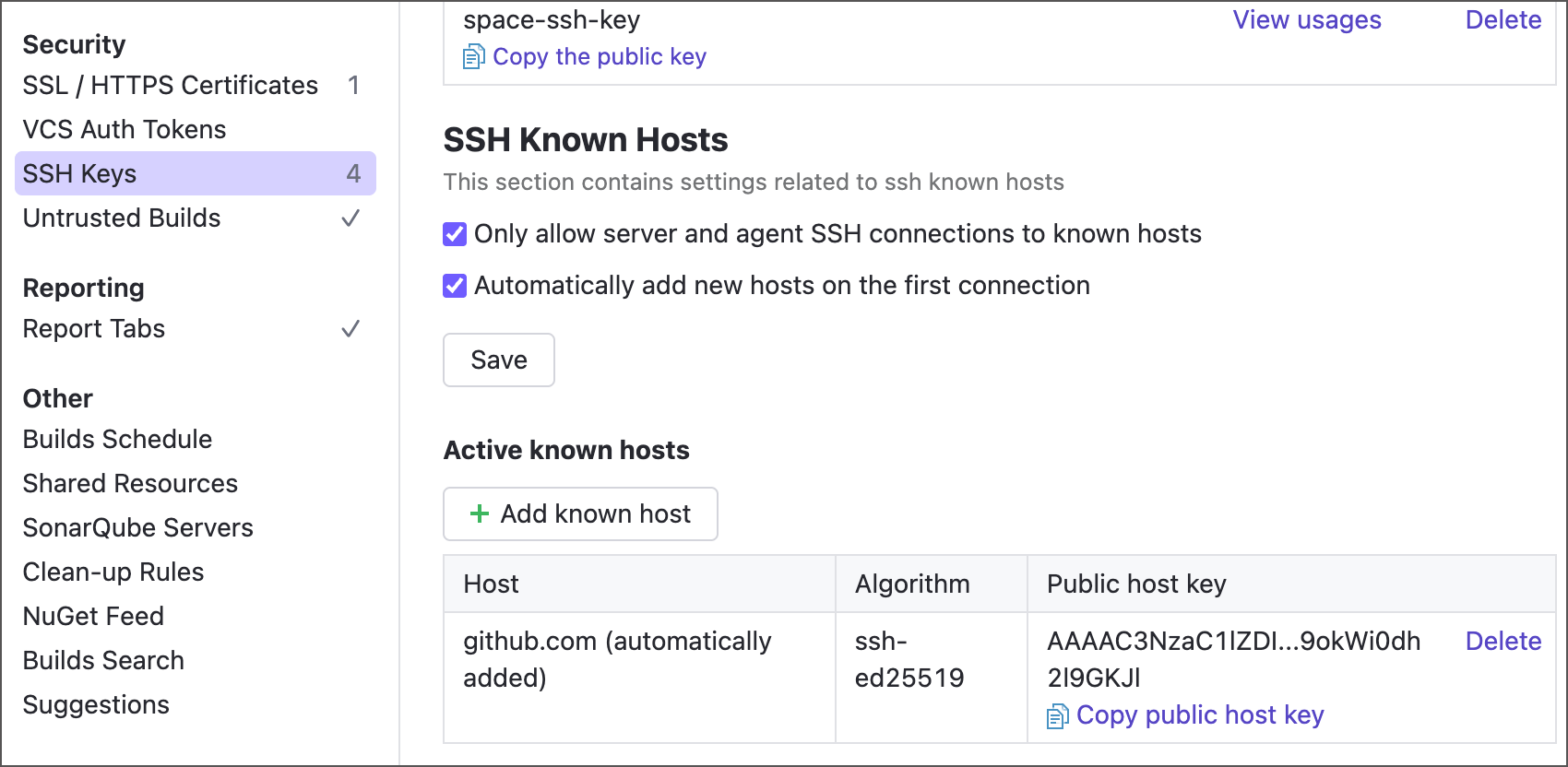 SSH Known hosts