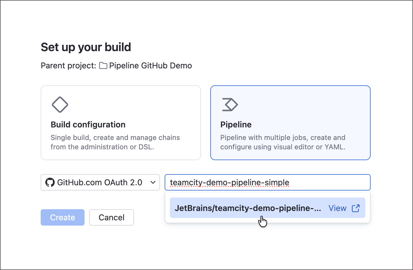 Create pipeline Create pipeline