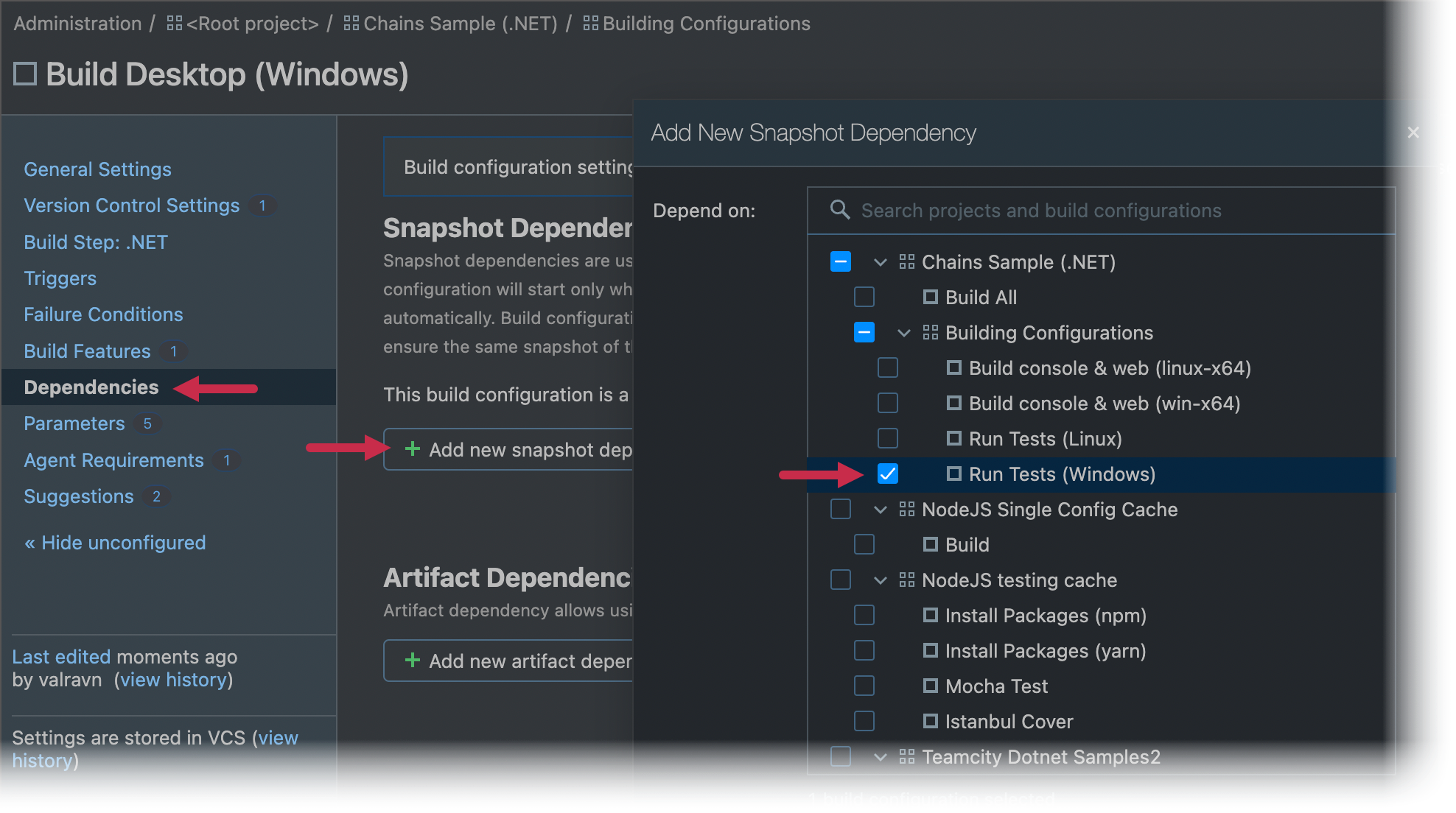 Add Snapshot Dependency Add Snapshot Dependency
