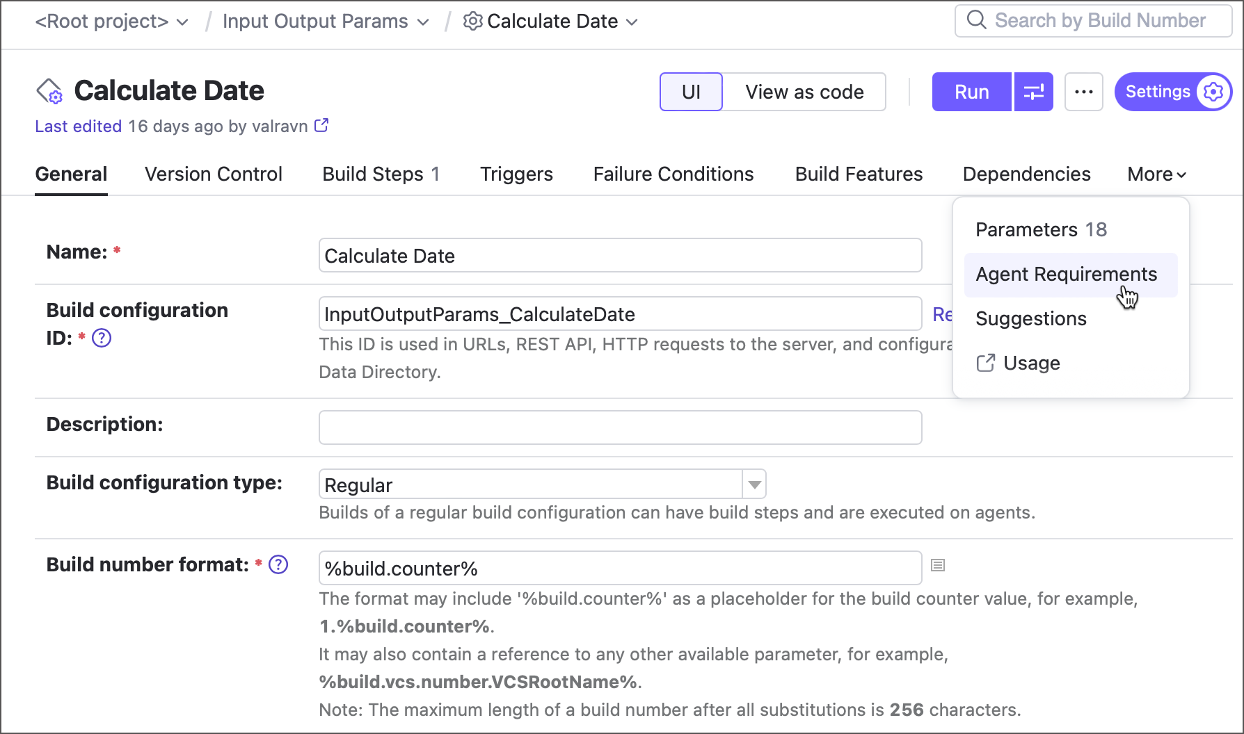 Configuration settings tabs Configuration settings tabs