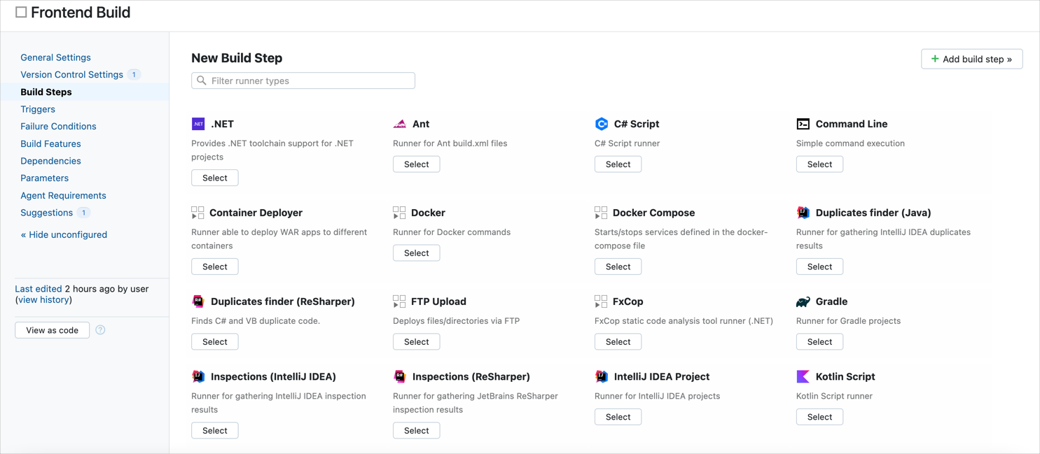 Flat list build runners Flat list build runners