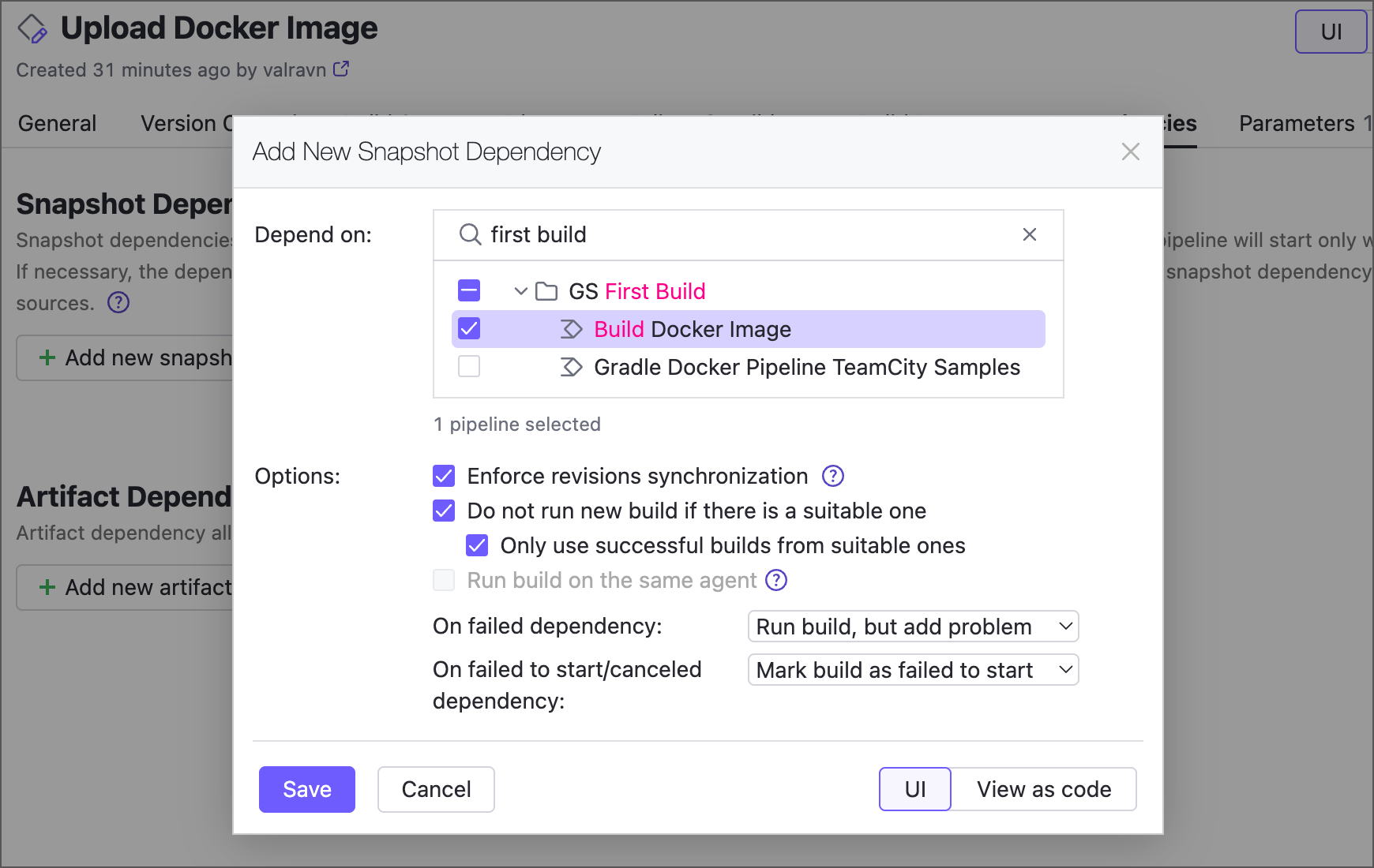 Add build configuration dependency Add build configuration dependency