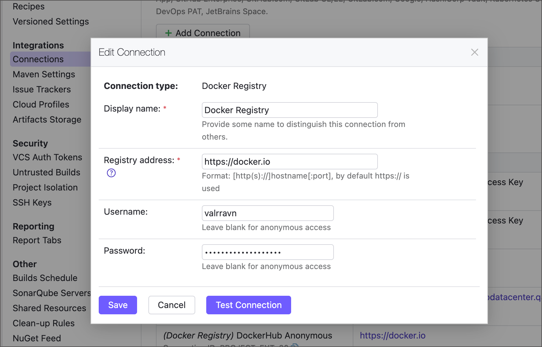 Docker Registry connection Docker Registry connection