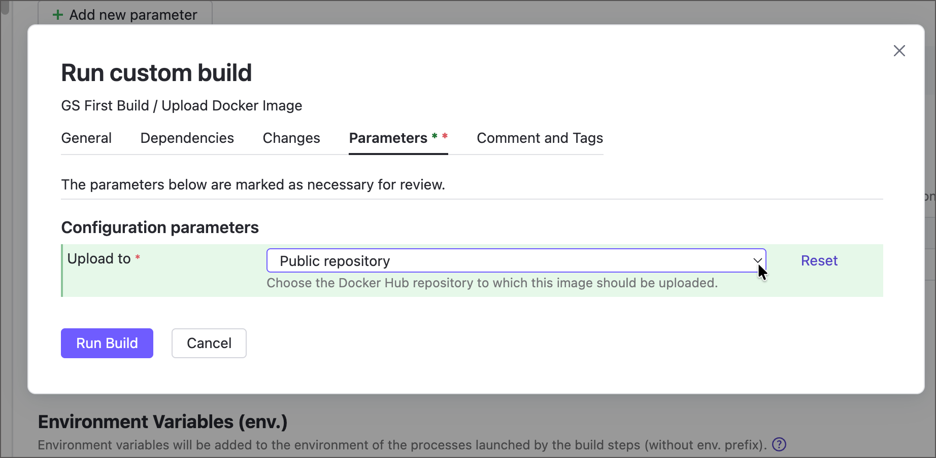Add a new parameter with custom options Add a new parameter with custom options