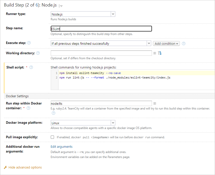Node.js build step Node.js build step