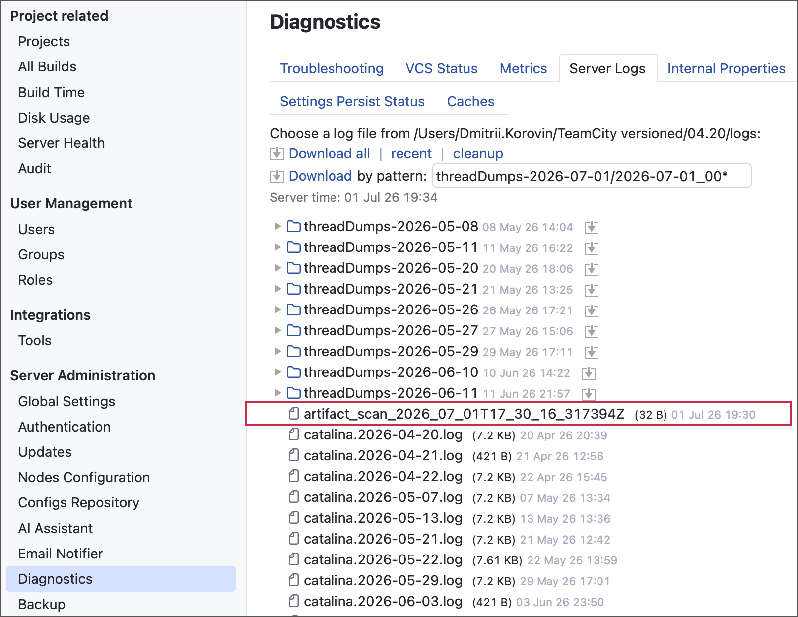 Orphaned files report