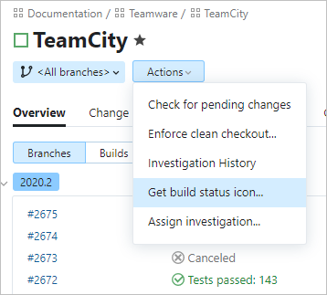 Get build status icon Get build status icon