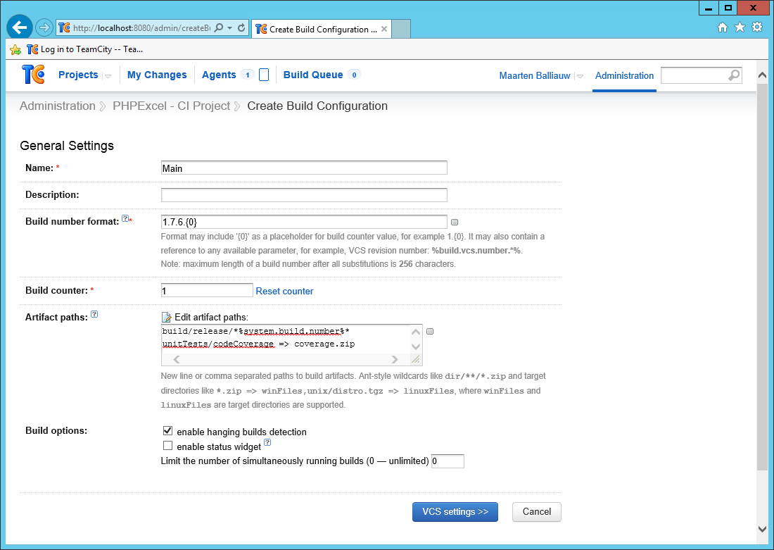 Create configuration Create configuration