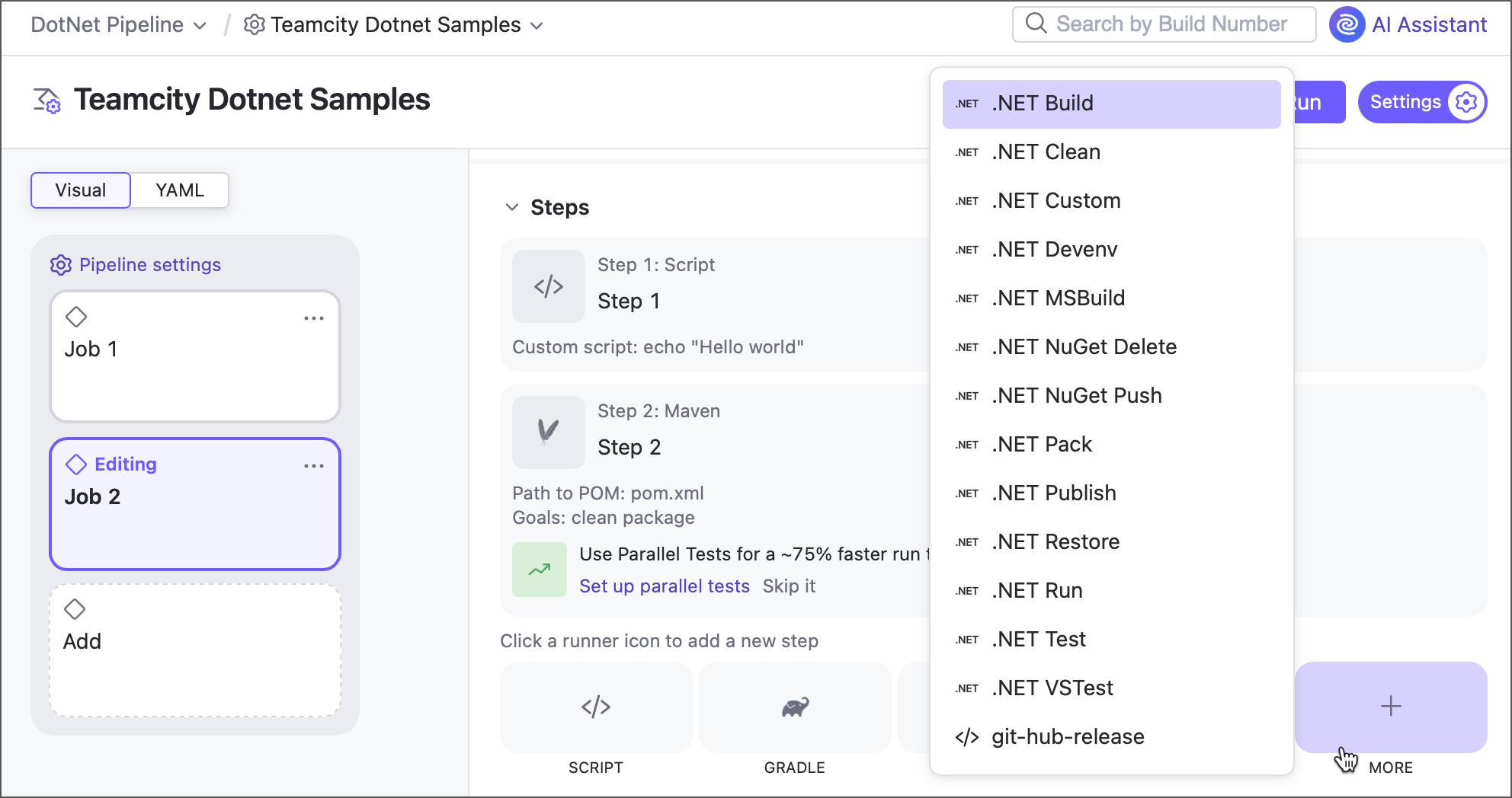 .NET steps in pipelines .NET steps in pipelines