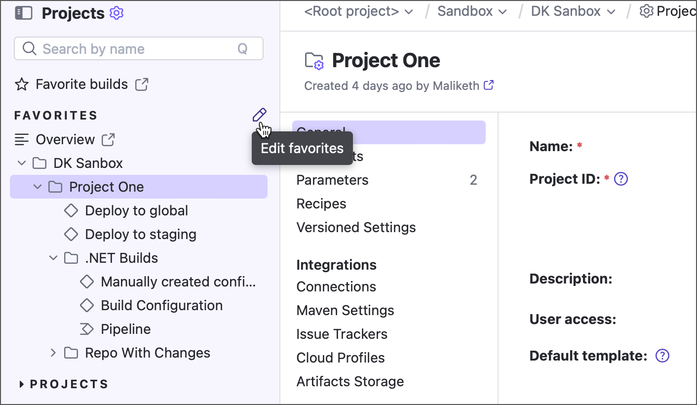 Edit Favorites Edit Favorites