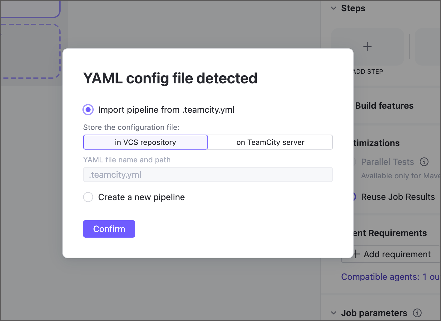 Import pipeline YAML