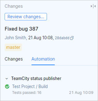 Display build status in JetBrains Space Display build status in JetBrains Space