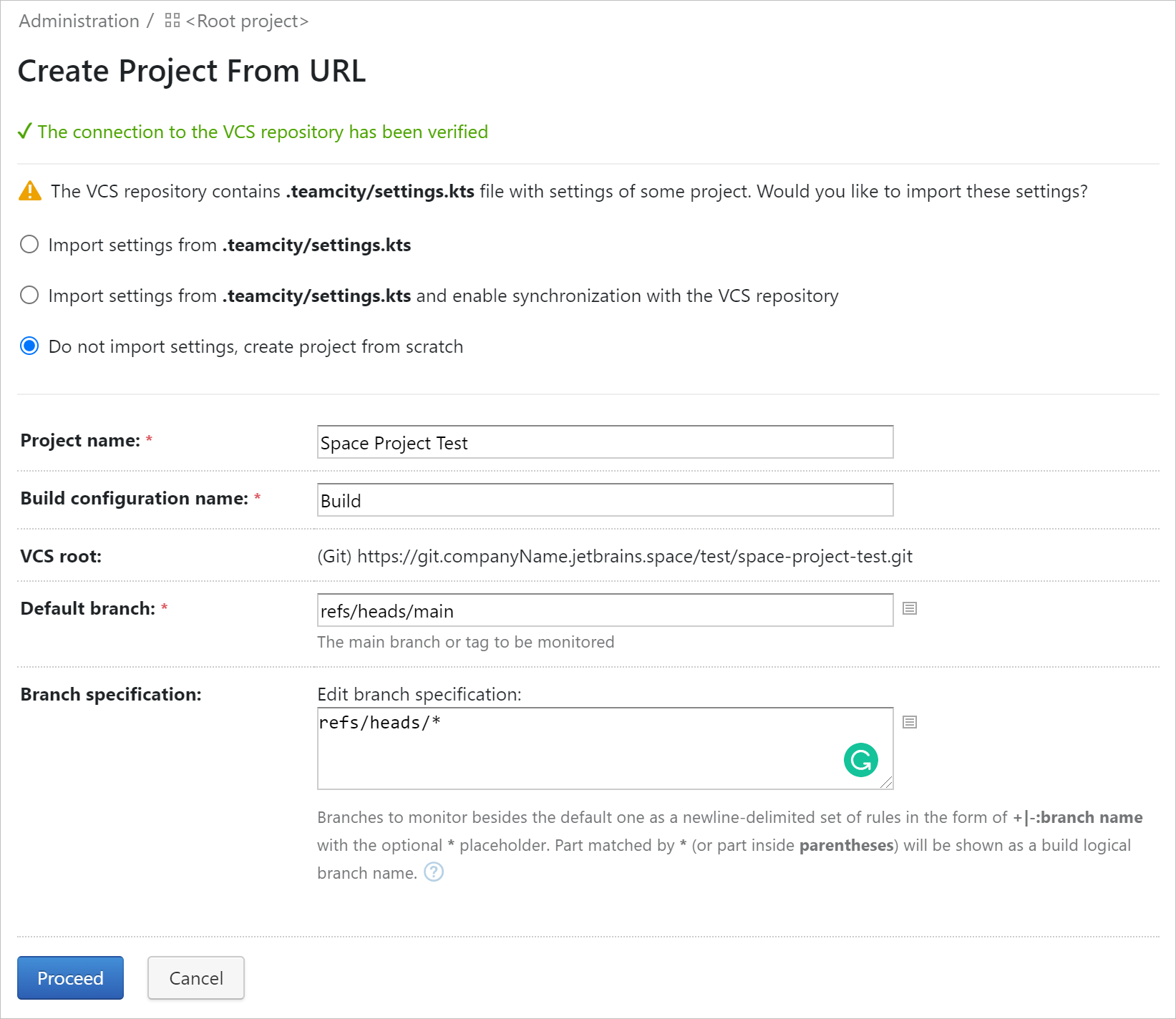 Configure project settings Configure project settings