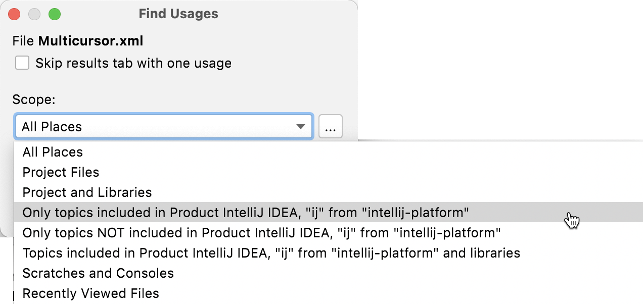 Find usages Find usages